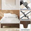 Structure de lit plateforme Nature, lit en bois avec lattes de bois solides, aucun sommier requis-1678193592-1678193589