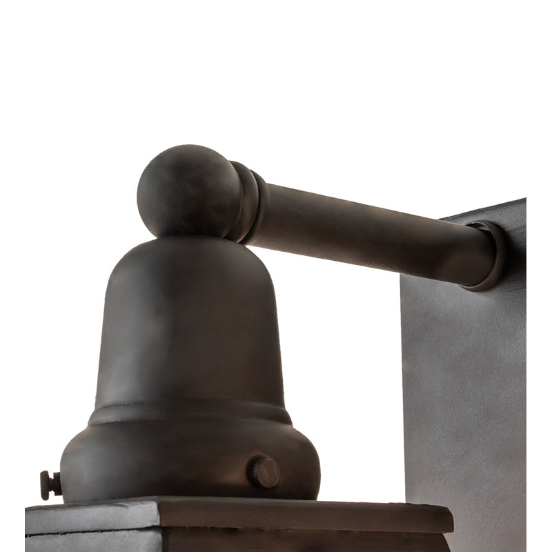 "T" Mission 3-Light Vanity Light, 10.25" H x 17" W x 8.5" D, Silver, Costello Black Hand Rubbed Iron