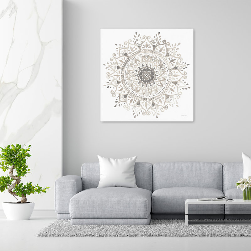 Mandala délice I, art bohémien neutre, H 48 po x l 48 po