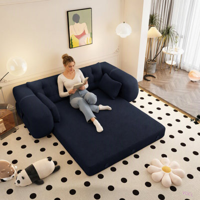 Lit pour homme et chien, canapé-lit paresseux, canapé-lit pliant multifonctionnel de 200 cm, canapé-lit 3 en 1 en tissu polaire sherpa et rembourrage en mousse pour salon, chambre d'amis, salle de jeux