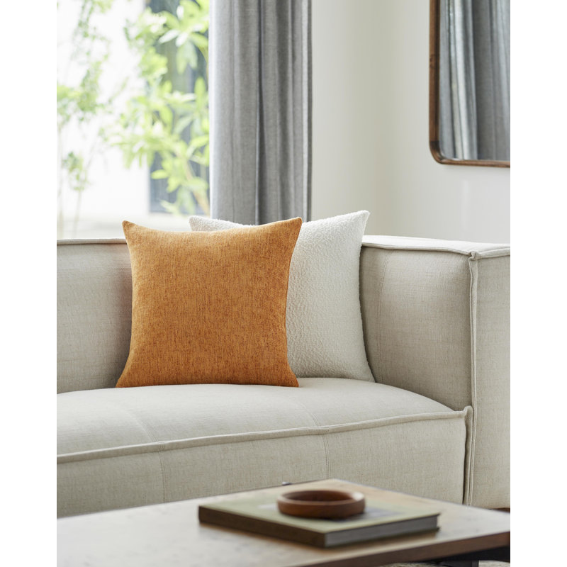 Puako Accent Pillow, H 18 po x l 18 po, Orange, Mélange de duvet