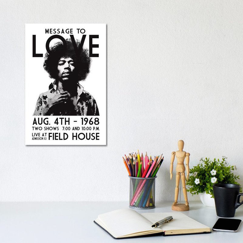 Message To Love - Wrapped Canvas Print, 20.32 cm H x 30.48 cm W
