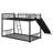 Sturdy Metal Bunk Bed With Slide, Twin Over Twin Design-364155921