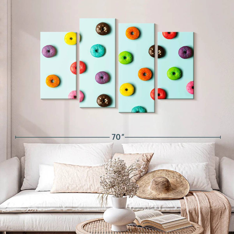 Mini beignets colorés Yarlin, H 32 po x l 52 po