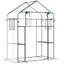 Mini maisonnette d'extérieur avec porte grillagée et fenêtres Outsunny, petite maisonnette de jardin portative à 3 niveaux et 6 tablettes