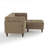 3 - Piece Upholstered Camel Tufted Corduroy Modular Sectional with Pillow Back and Removable Flip-Tray Top Storage Ottoman-2024983080