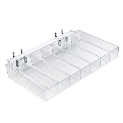 Seven Compartment Tray for Pegboard / Slatwall / Counter, 2-Pack