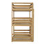 Lit superposé triple en bois d'hévéa massif, cadre de lit superposé en bois à 3 niveaux avec garde-corps et échelle, lit superposé robuste pour enfants, adolescents et adultes, aucun sommier nécessaire-1155478909