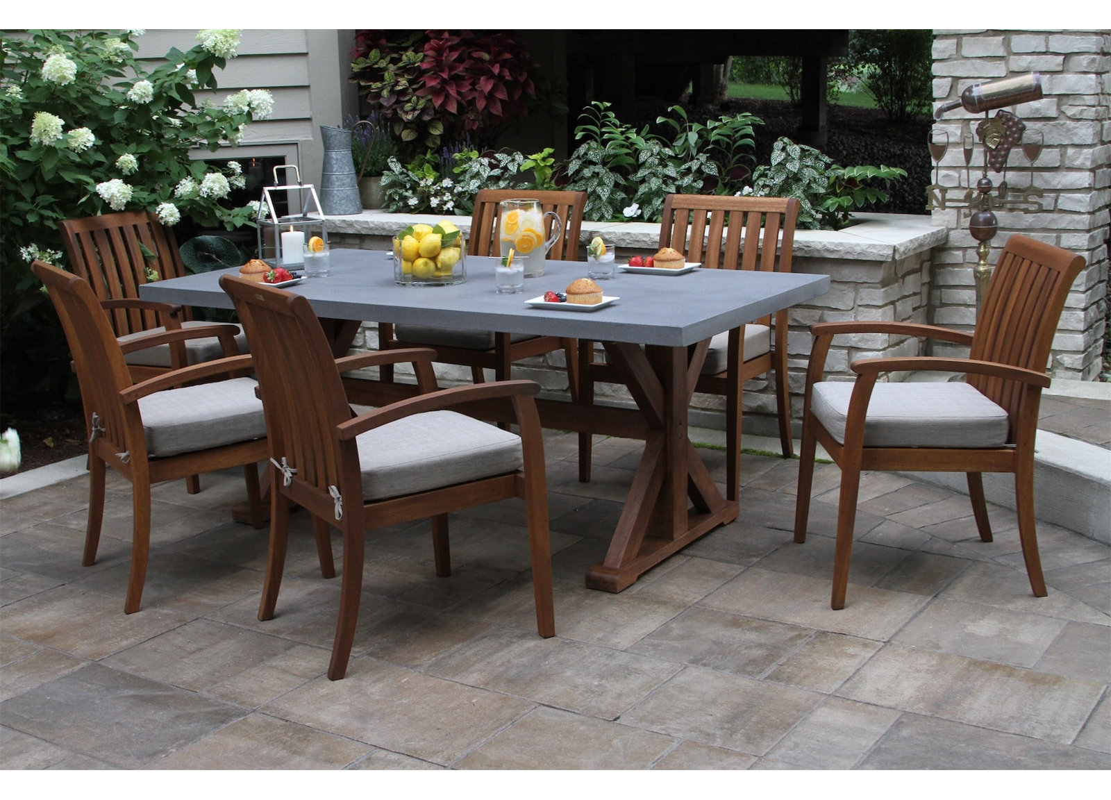 Kinsler Stackable Eucalyptus Patio Armchair