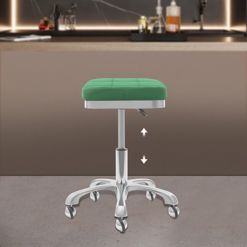Chaise roulante réglable à hauteur réglable avec roulettes, Vert