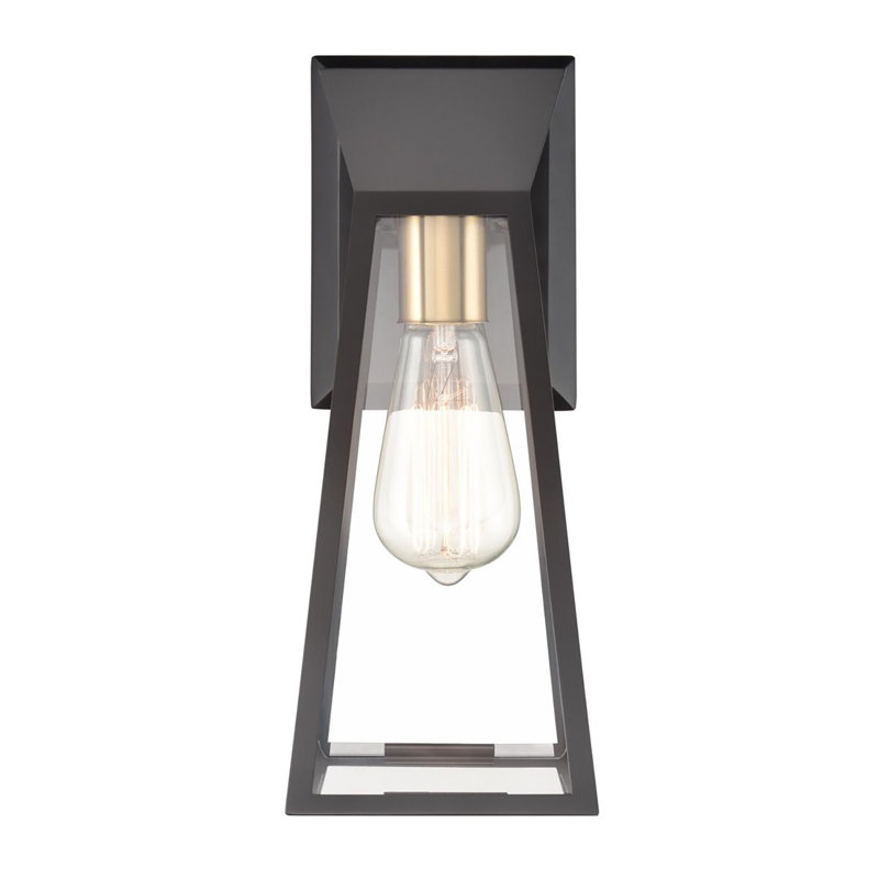 Lucian Steel Armed Sconce, Satin Black