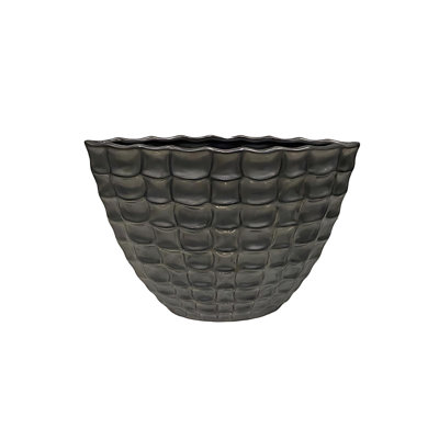 Brookhn Metallic Ceramic Fruit Bowl