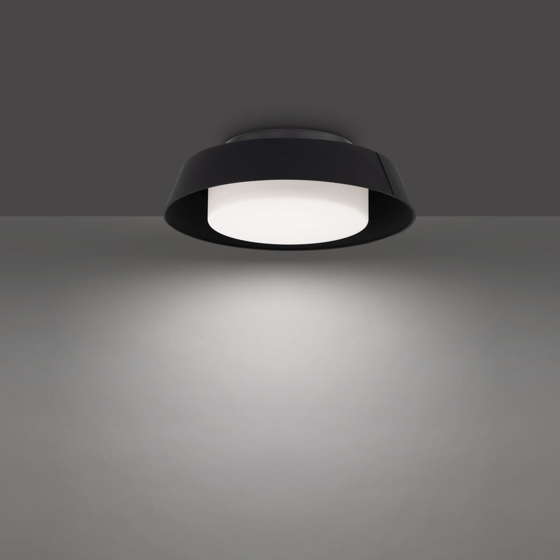 Chapeau LED Flush Mount, Black, 3500 K
