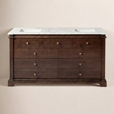 Abygail 72'' Carrara Marble Double Bathroom Vanity