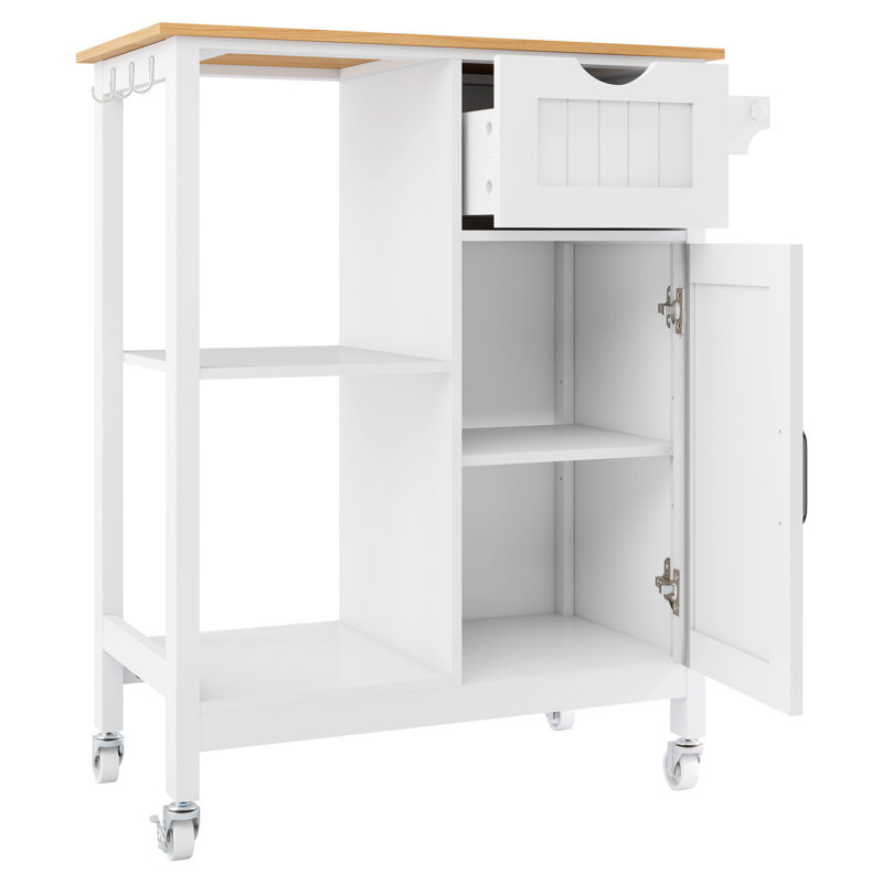 Îlots de cuisine avec rangement, chariot mobile en métal et panneau de fibres à densité moyenne, ferme rustique