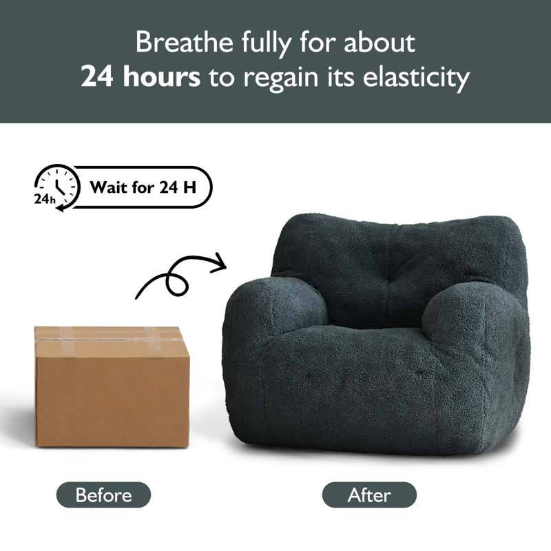 Fauteuil à billes Compression, Ours en peluche vert