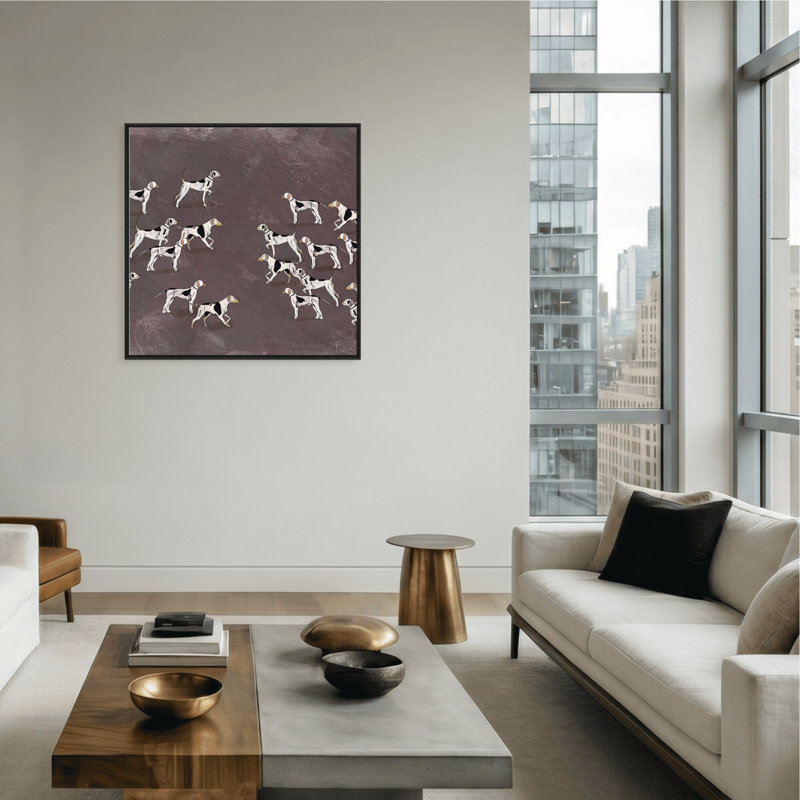 Ensemble moderne inspiré de la nature: Sleek Hound Soirée par Chichi Décor, H 48 po x l 48 po, Doré
