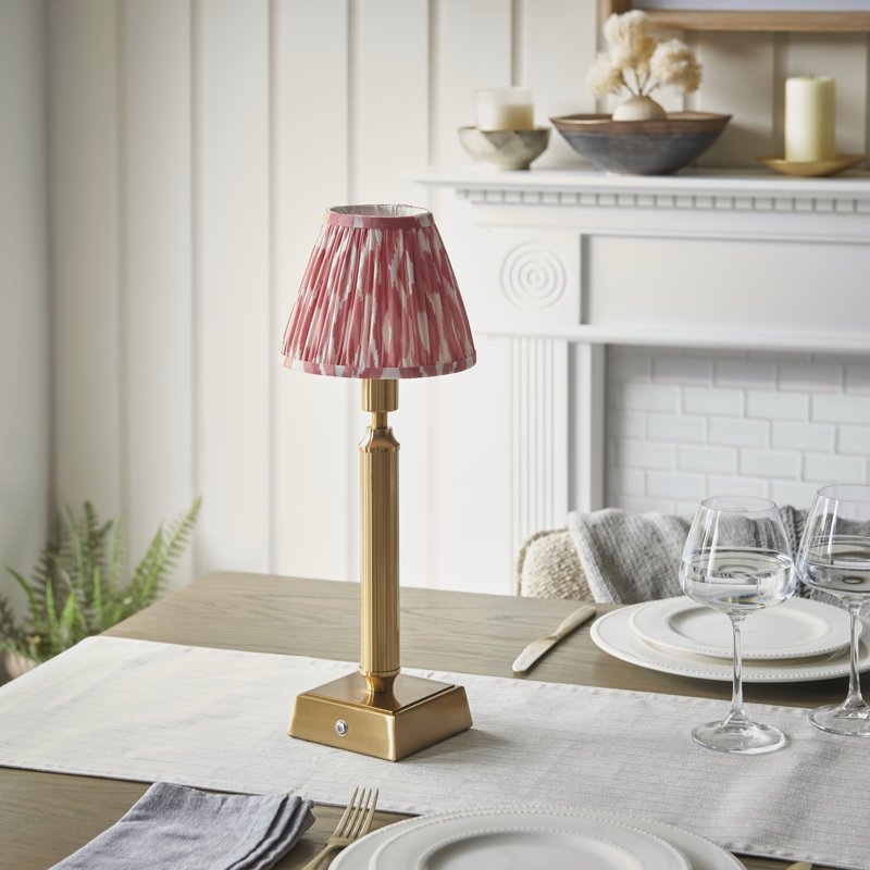 Trobridge Rechargeable Metal Table Lamp, Coral Pink