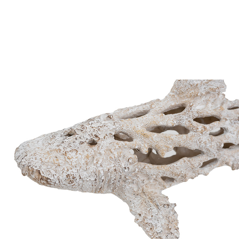 Coral Look Shark  19.5" x 7.5" x 7.5"  White