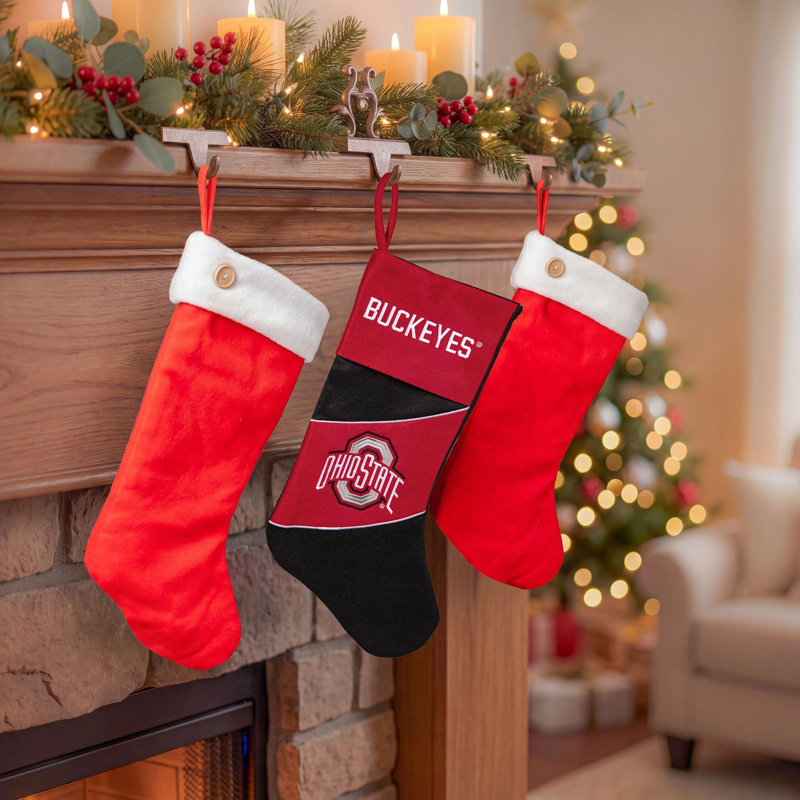 Collegiate Officially Licenced Felt Christmas Stocking, 19", Université Ohio State