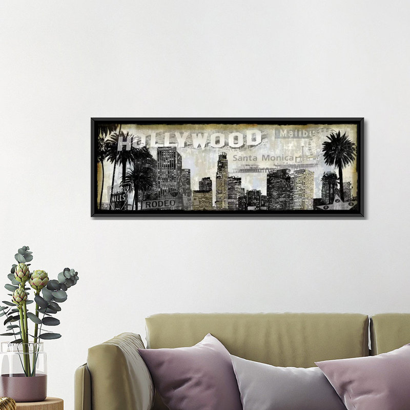 «L.A. «Perspectives», impression sur toile, H 20 po x l 60 po x P 1,5 po, Toile encadrée noire