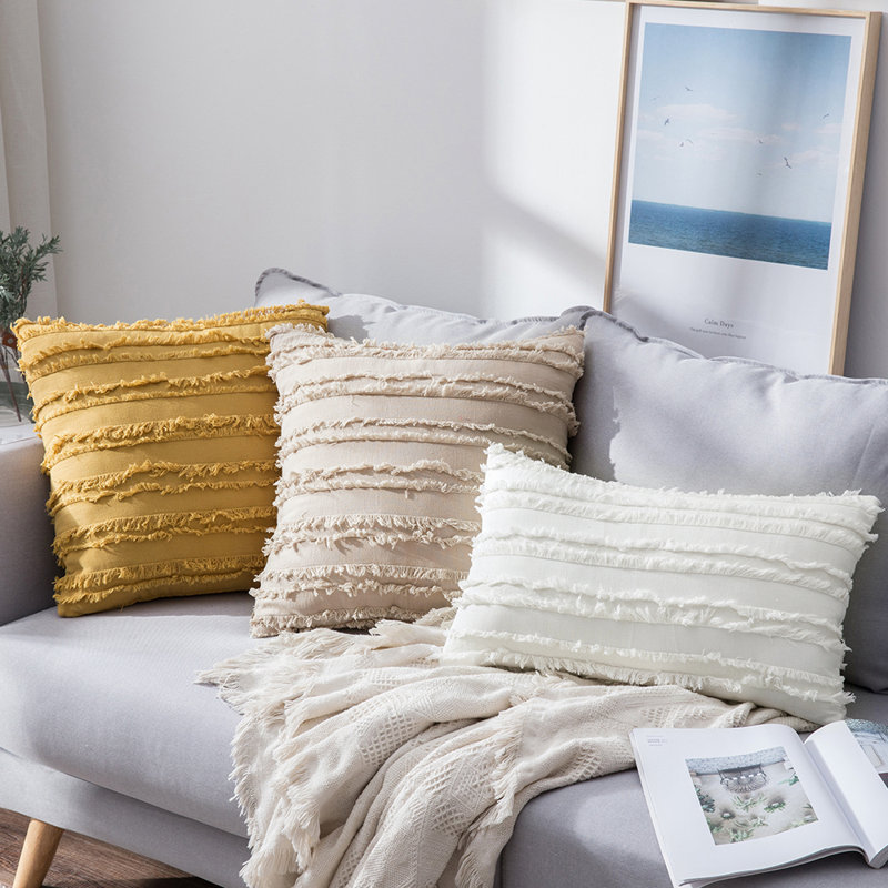  Housses de coussin et insert, Jaune, 18 po x 18 po, Oui