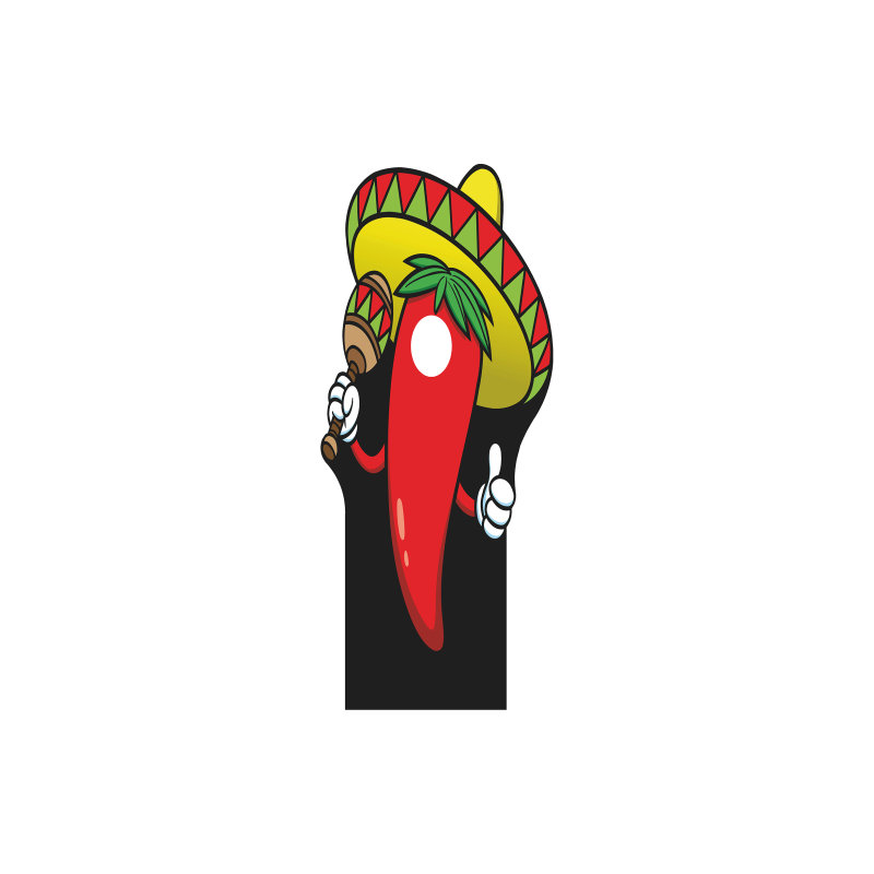 SS11218 vert chaud piment jalapeno Sombrero
