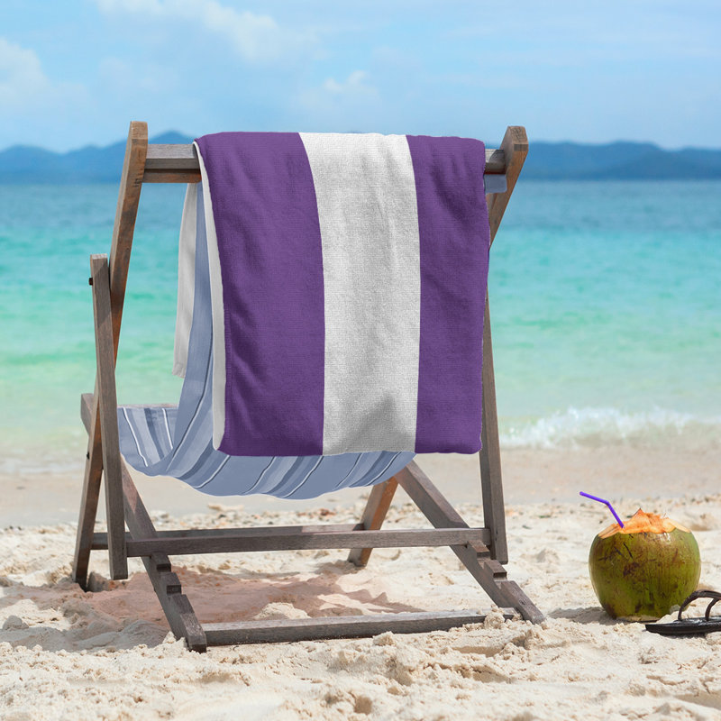 Cotton Blend Lightweight Beach Towel, Purple