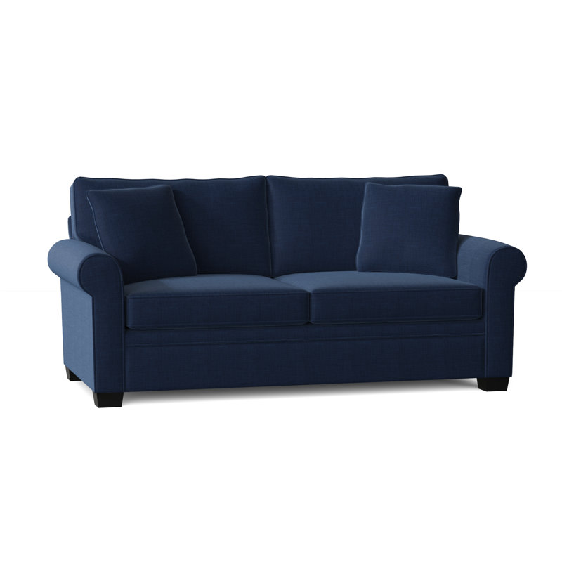 Quaker Upholstered 76'' Sofa, Espresso, Bennett Indigo
