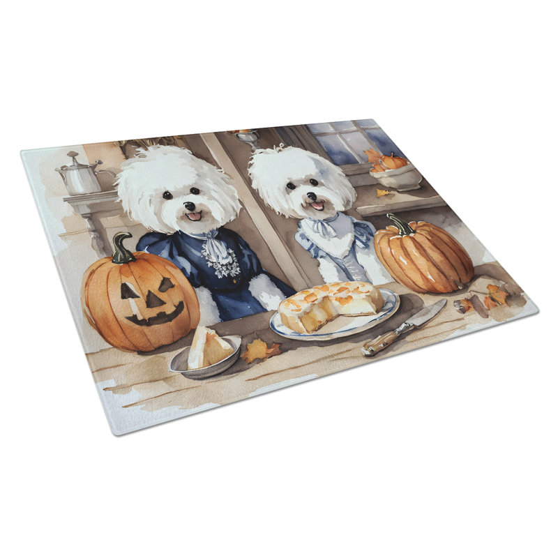 Planche à découper en verre Bichon Frise