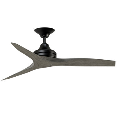 Spitfire 48 inch Indoor/Outdoor Ceiling Fan - Black with Weathered Wood Blades
