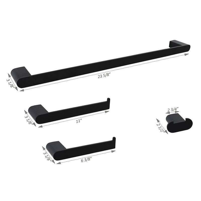 Ensemble de quincaillerie de salle de bain Midtown, Graphite noir