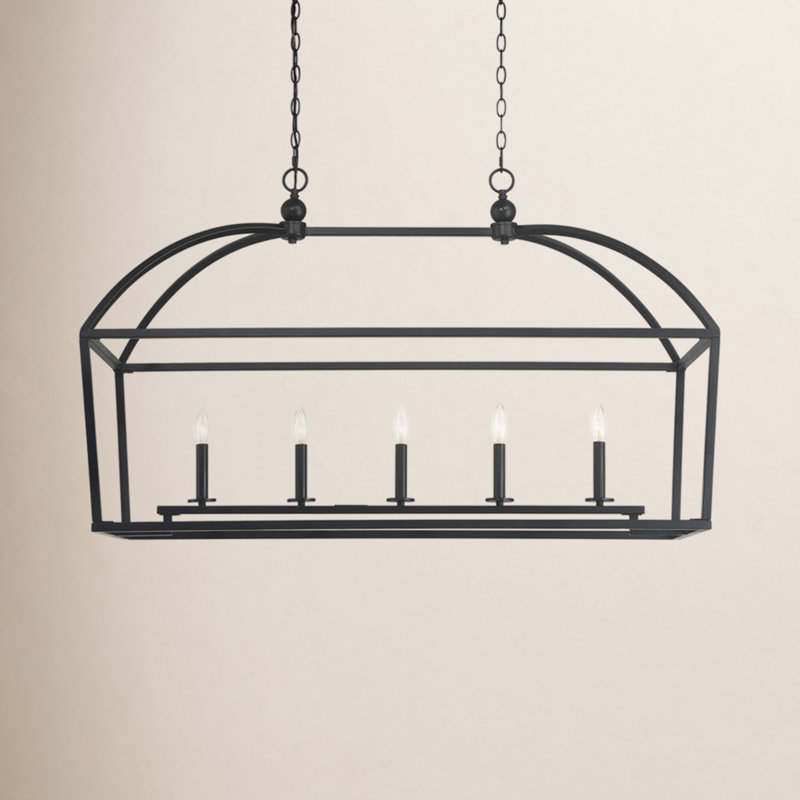 Alfreda 5 - Light Dimmable Steel Chandelier, null