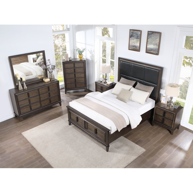 Ensemble de chambre avec lit plateforme 6 pièces Kedisha, Grand
