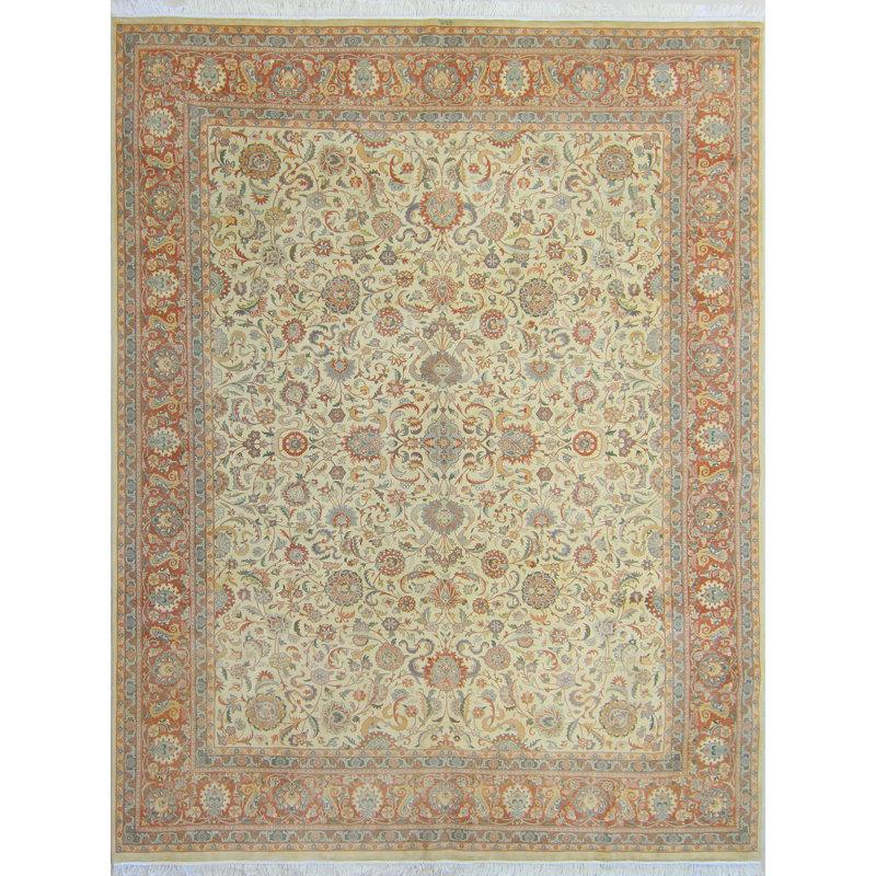 Tapis de surface en laine 9 pi 2 po x 12 pi 3 po one-of-kind noué la brown Rakowski