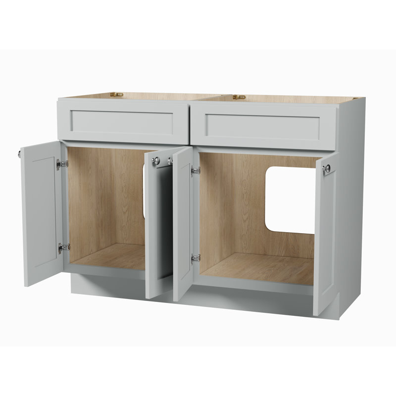 Base de meuble-lavabo double 48 po Disar, Gris