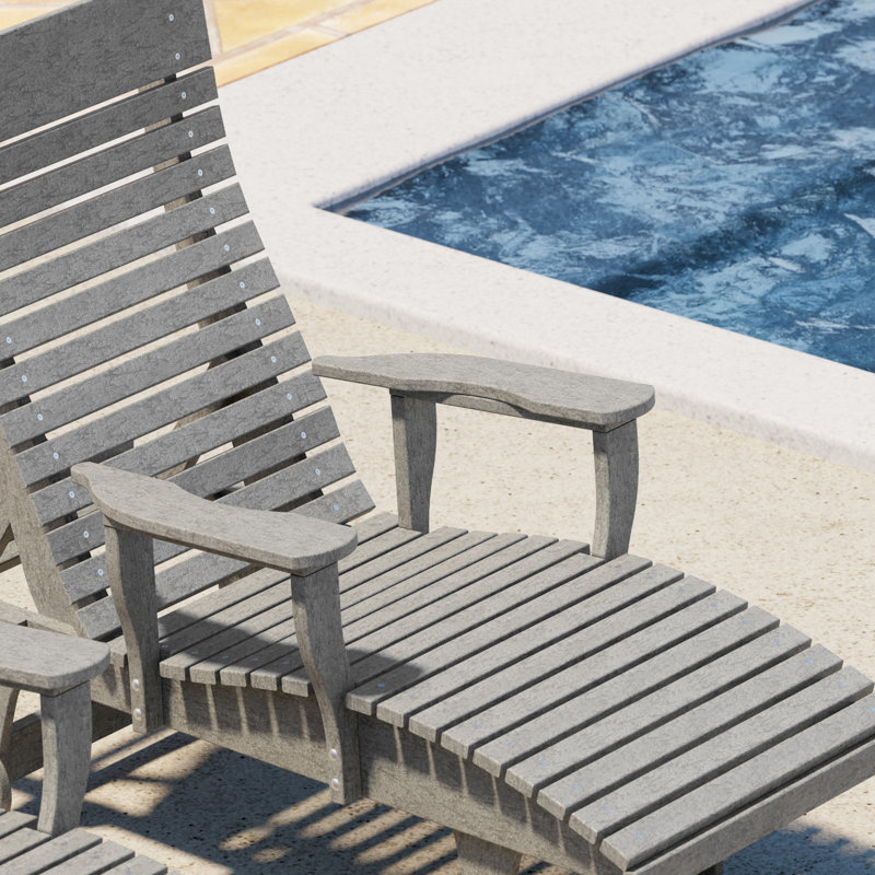 Signature Reclining Chaise Lounge, Dark Gray
