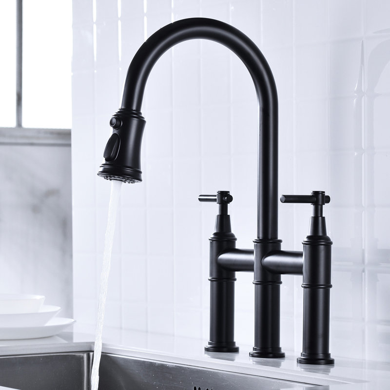 Robinet de cuisine noir mat - Buse rotative à 360 degrés pour un nettoyage efficace de l'évier