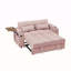 Canapé-lit en chenille rose avec accoudoirs avec rangement, port USB et table d'appoint pour une vie moderne