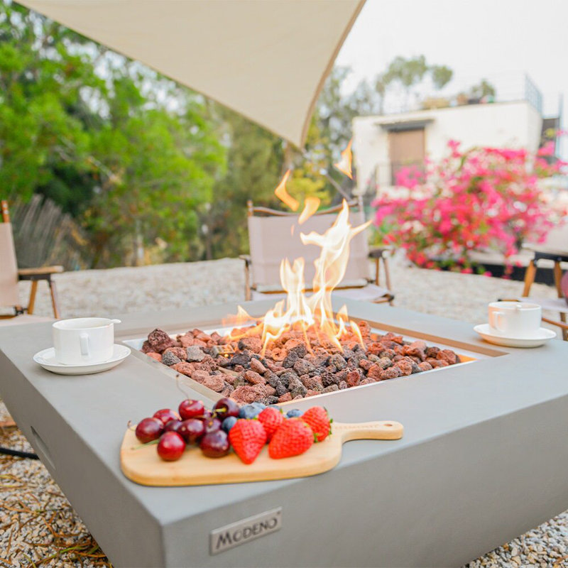 Gray 37" Free-Standing Gas Fire Pit Table