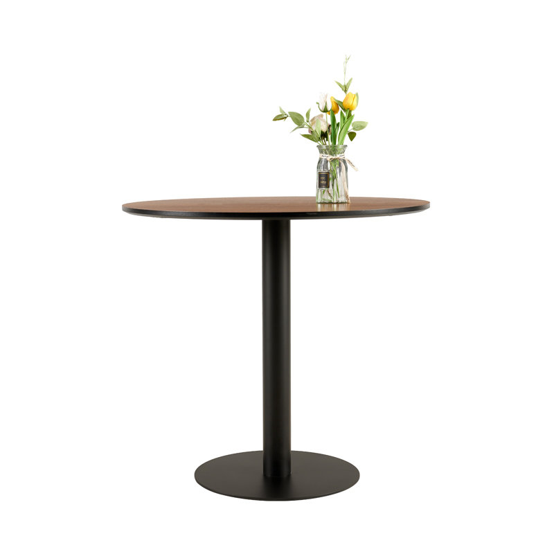 Table de salle à manger ronde, Noyer / noir