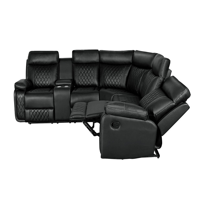 Dorceans Upholstered Recliner, Black Faux Leather