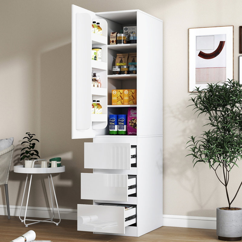 15.8''W Narrow Bathroom Kitchen Storage Cabinet