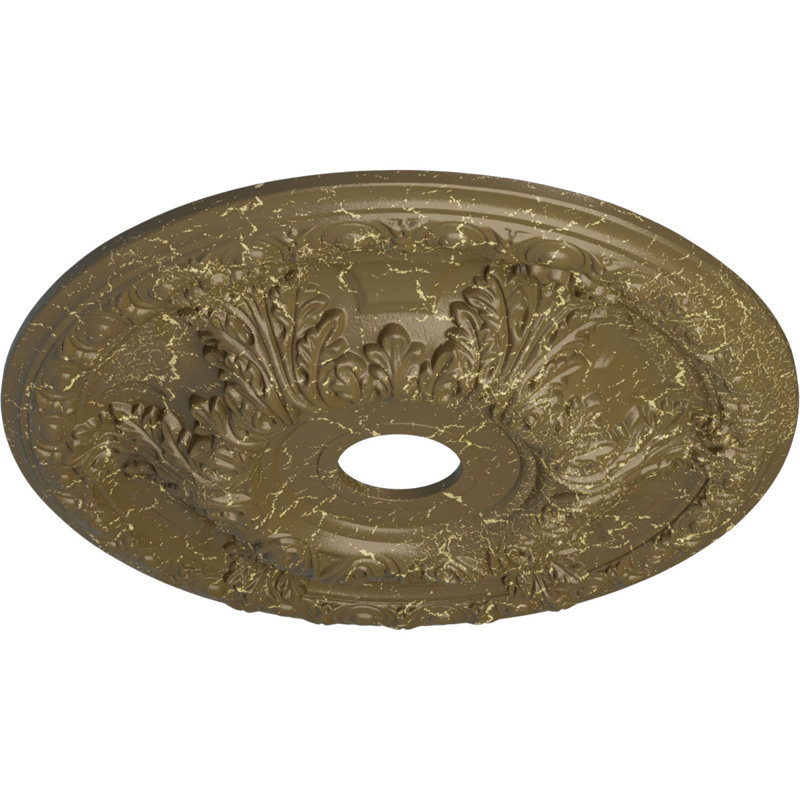 Médaillon de plafond H 2 1/2 po x l 23 3/8 po x P 2 1/2 po Granada, Boue Mississippi craquelée