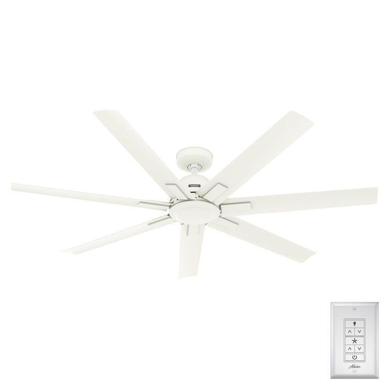 Downtown 60" 7 - Blade ENERGY STAR Outdoor / Indoor Industrial Ceiling Fan with Wall Control, Matte White