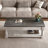 Lift Top Coffee Table With Fixed Shelf - 3 Hidden Storage Trays, Handcrafted Solid Wood Splice Tabletop, Versatile Two-Tier Living Room Table, Antique Grey & Ancient White-597052929