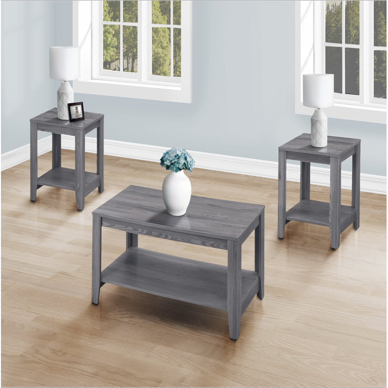 Ensemble de table, ensemble de 3 pièces, café, bout, côté, décor, salon, Gris foncé, Gris foncé