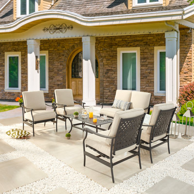 Gaitan 6 - Person Patio Conversation Set with Cushions
