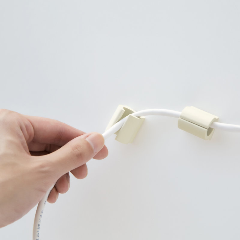 Ensemble de 18 attaches pour attaches de câbles D Wings, Blanc