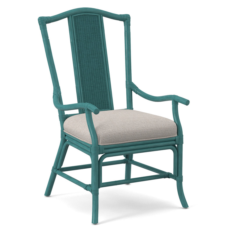 Drury Lane Slat Back Dining Arm Chair, White Textured Performance; 0865-91, Stone Hearth
